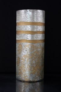 5"D x 12"H LARGE, SILVER AND GOLD MERCURY VASE [513336]